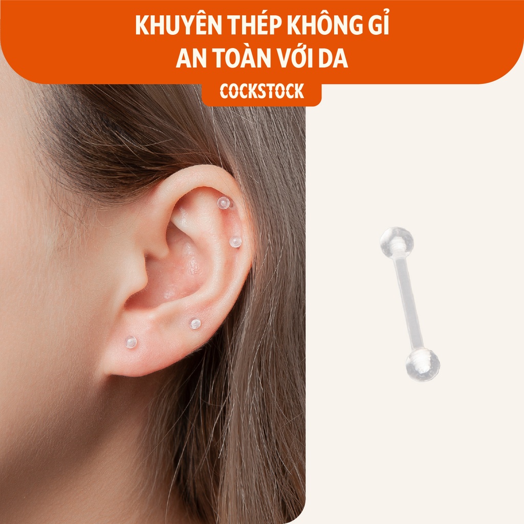 Khuyên trong suốt Crystal Earring CockStock