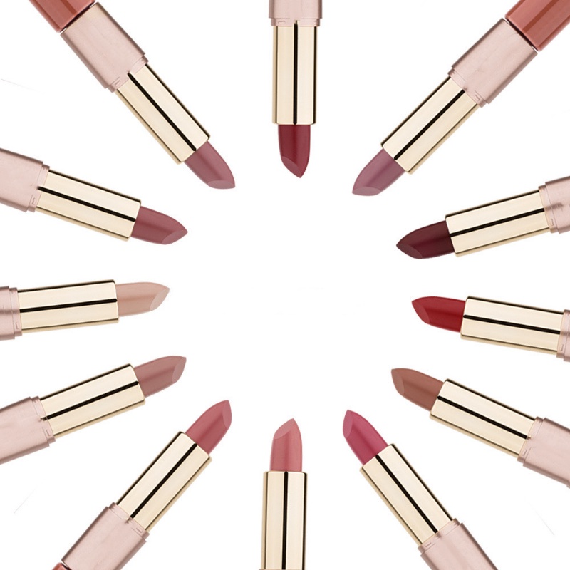 Son Lì Hai Đầu 2 Trong 1 Chống Nước Lâu Trôi Dưỡng Ẩm 12 Màu Sắc Tùy Chọn