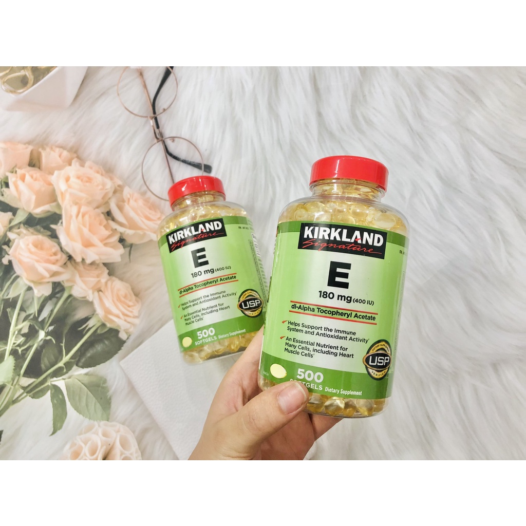 Vitamin E Kirkland 500v Mỹ - Hàm Lượng 400IU - Đẹp Da, Chống Lão Hoá, Giữ Mãi Tuổi Xuân