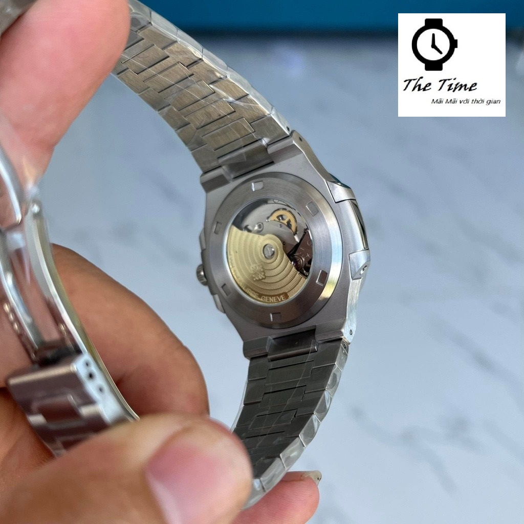 Đồng Hồ Nam PP GENEVE Viền Trơn Máy Cơ Automatic, 41mm Chống Nước 5ATM