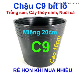 Chậu nhựa bít lỗ C9 Liên An trồng sen, nuôi cá kiểng, nuôi cá cảnh | Thảo Nguyên Garden