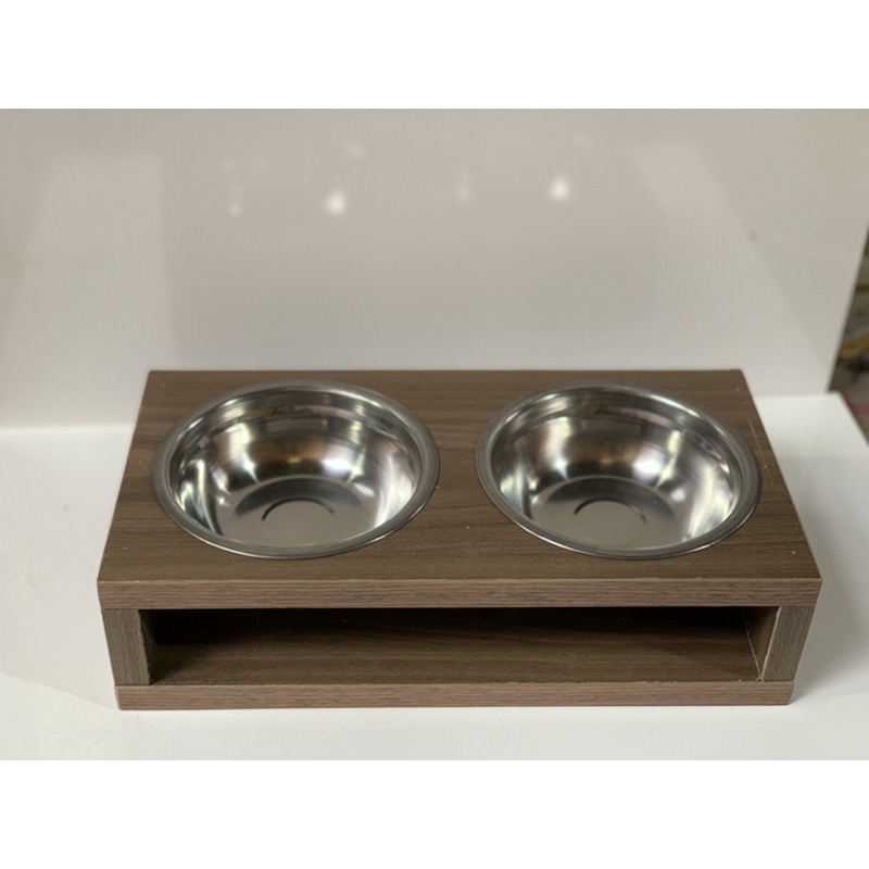 Khay ăn, bát ăn ngăn đôi chó mèo hàng gỗ xuất khẩu, bát ăn ngăn đôi chó mèo