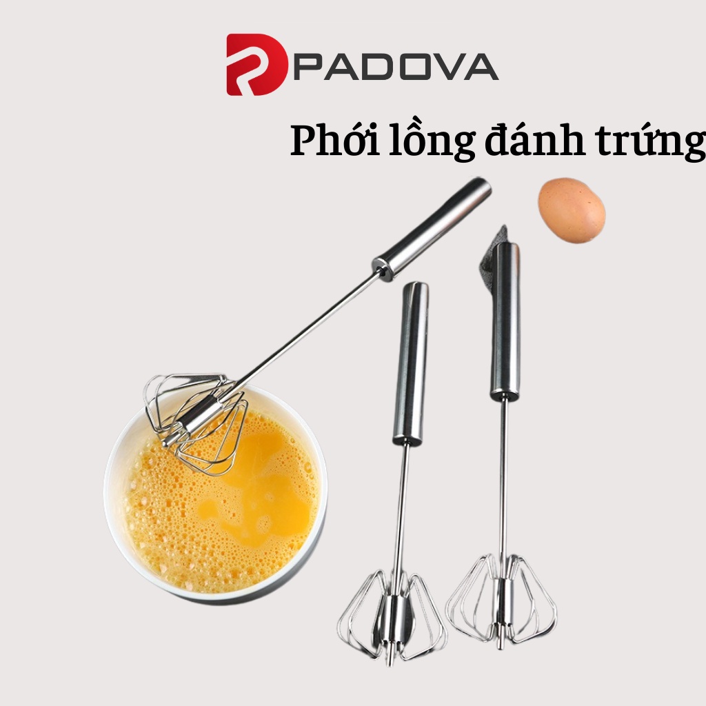 Dụng Cụ Cây Phới Lồng Đánh Trứng, Trộn Bột Động Năng Có Trục Lò Xo PADOVA 8209