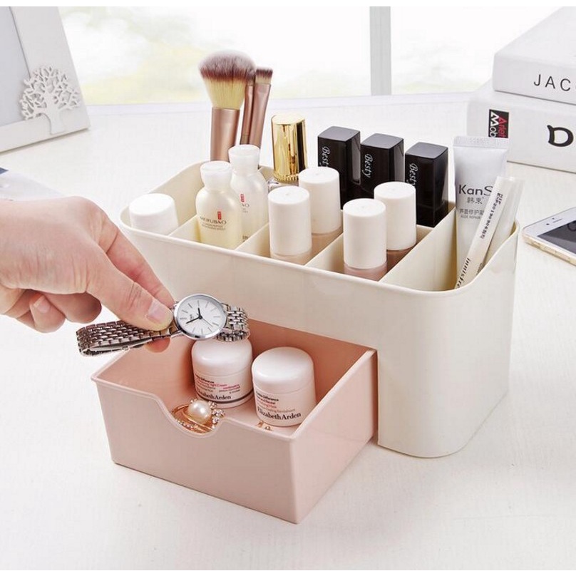 Kệ đựng mĩ phẩm để bàn nhiều ngăn - giá rẻ - tiện lợi - kệ đựng mỹ phẩm cute - hộp đựng mỹ phẩm decor - MIYABI STORE