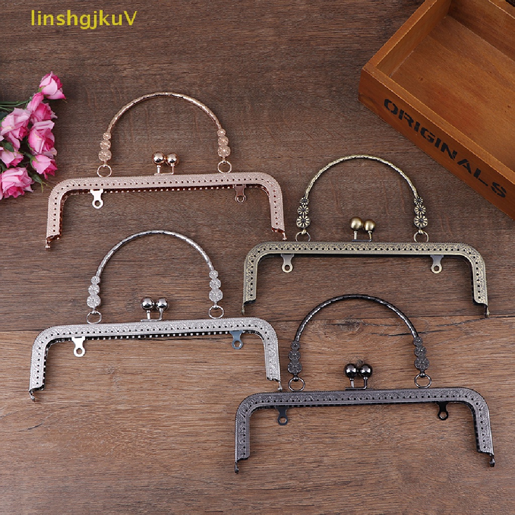 Khung Kẹp Khóa Túi Xách Hình Vuông Bằng Kim Loại Màu Bạc Làm Thủ Công DIY