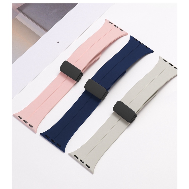 Dây Đeo Đồng Hồ Bằng Silicone 49mm 45mm 41mm 40mm 44mm 38mm 42mm Cho iWatch serie 3 5 6 se 7 8 Ultra