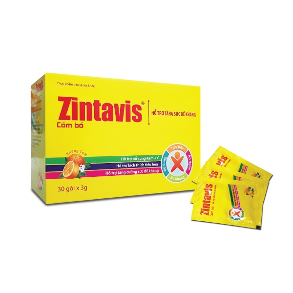 Zintavis, hỗ trợ nâng cao đề kháng, hộp 30 gói x 3g