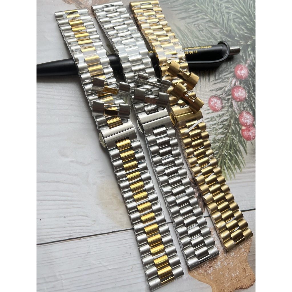 Dây đồng hồ inox 3 mắt cao cấp đủ khóa bướm TẶNG KÈM ĐỒ THAY DÂY