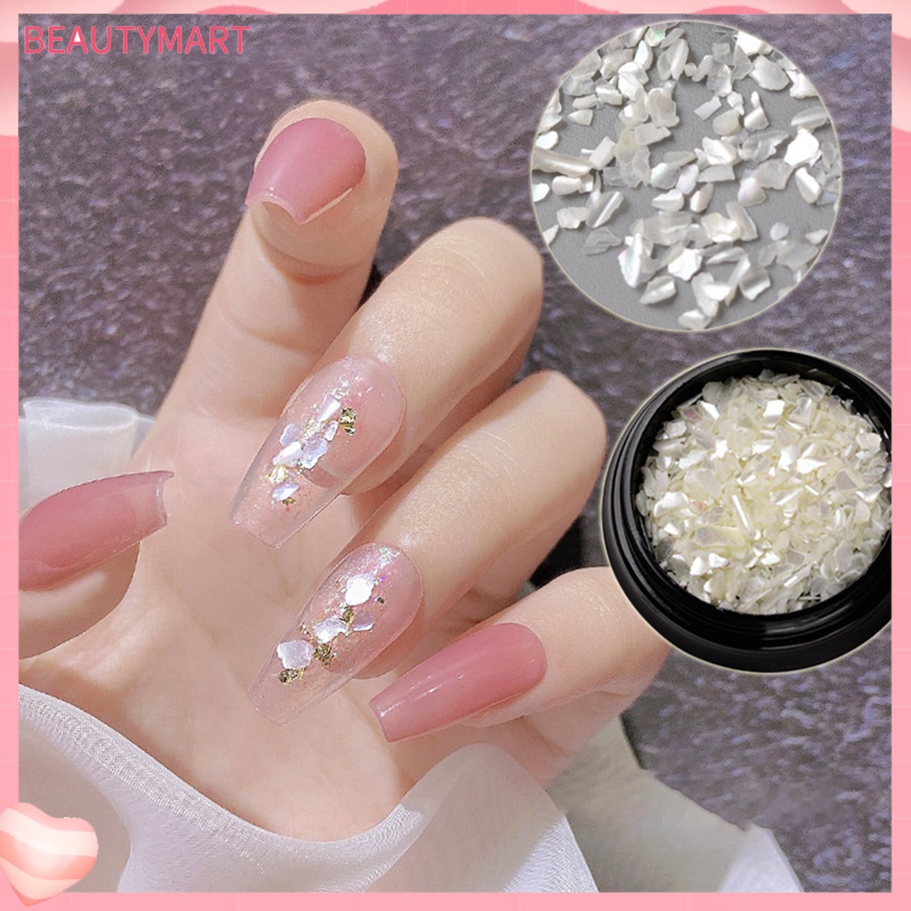 1 Hộp Đá Vỏ Sò Tự Nhiên Dùng Trang Trí Móng Tay Nghệ Thuật