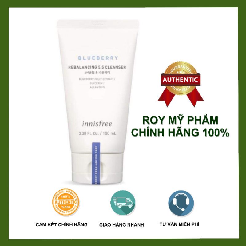 Sữa rửa mặt từ blueberry innisfree Blueberry Rebalancing 5.5 Cleanser 100ml