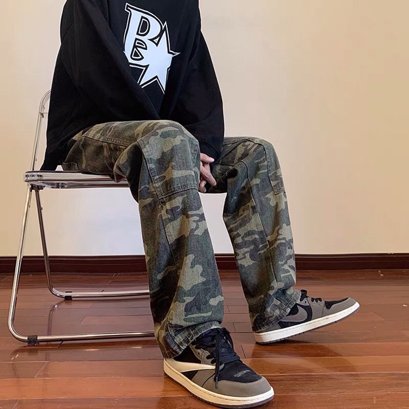 Quần bò jeans ống rộng rằn ri Ulzzang hiphop siêu chất ❤️