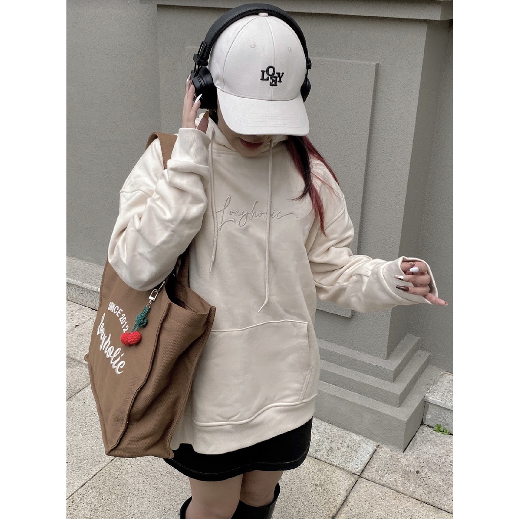 ÁO HOODIE THU ĐÔNG LOEYHOLIC FORM RỘNG BO CHUN
