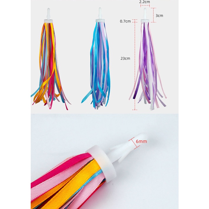 Chong Chóng Gió Dạng Xoay Phối Tua Rua Nhiều Màu Dễ Thương Trang Trí Xe Đạp Cho Bé