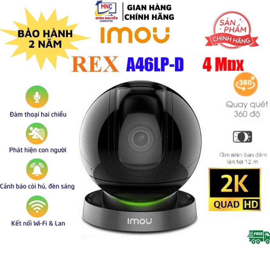 Camera Imou A46LP-D REX 4MP 2K, camera wifi Imou A46 trong nhà - Bảo hành 2 năm