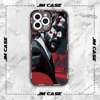 Ốp lưng iphone samsung xiaomi oppo cạnh vuông JMCase Tranh Vẽ John Wick Mạng Đổi Mạng