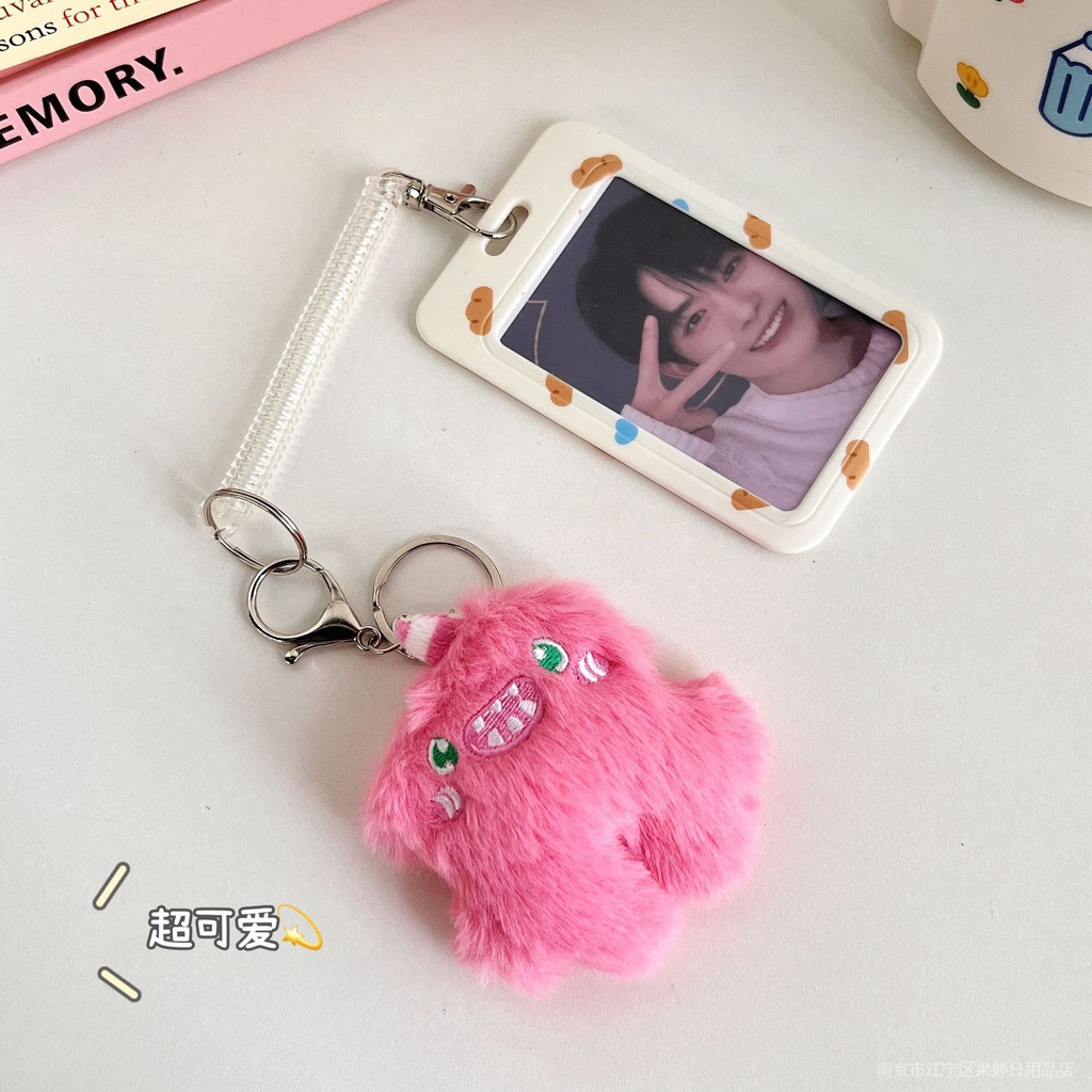 Móc Khóa Hình Quái Vật Nhồi Bông Màu Sắc Tương Phản Dễ Thương Dùng Trang Trí