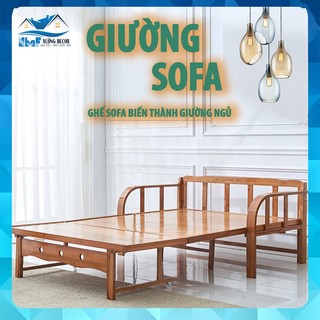[2 CHẾ ĐỘ] Giường Sofa Tre NhaF Cao Cấp Thông Minh Gấp Gọn Tiện Lợi, ghế sofa giường Nguyên Liệu Tre Tự Nhiên.
