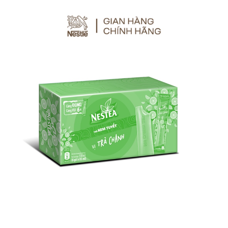Hộp trà kem tuyết Nestea vị trà chanh (Hộp 6 gói x 85ml)