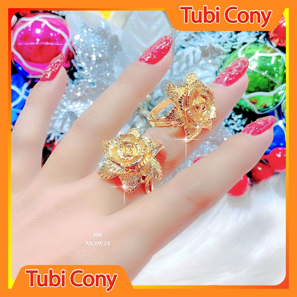 Nhẫn nữ mạ vàng kiểu hoa cưới mẫu 108.0.33.07.211122