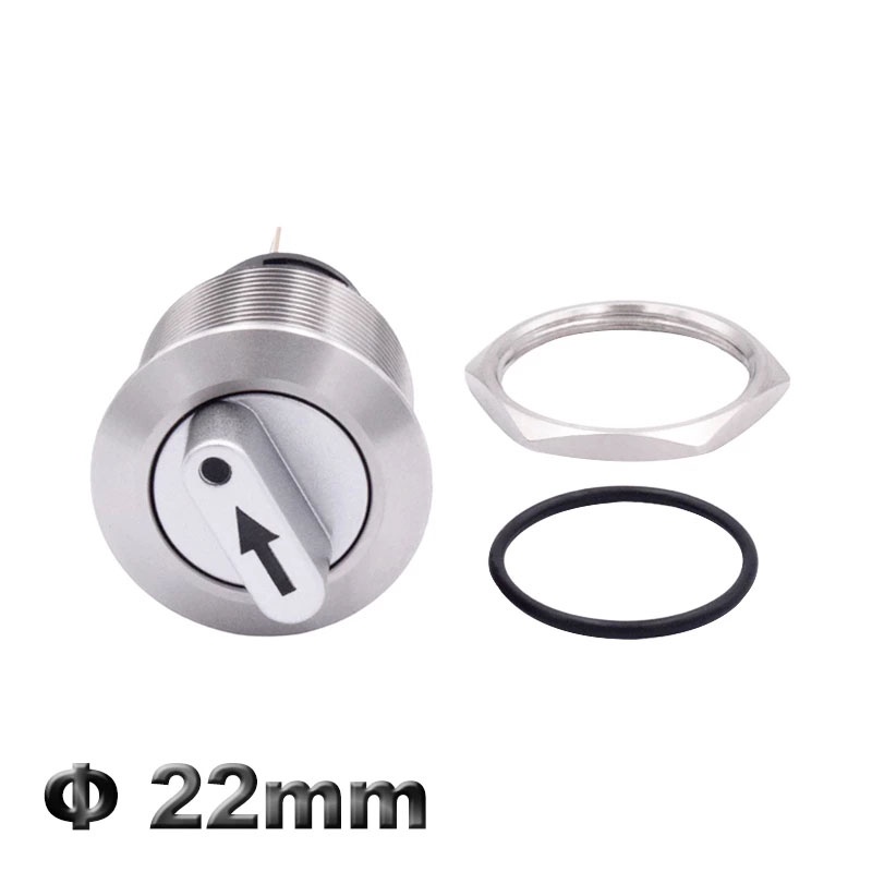 Công Tắc Nút Xoay Bằng Thép Không Gỉ Chống Nước 22mm 2 3 Postion 1NO1NC 2NO2NC 12V 220V Màu Xanh Lá