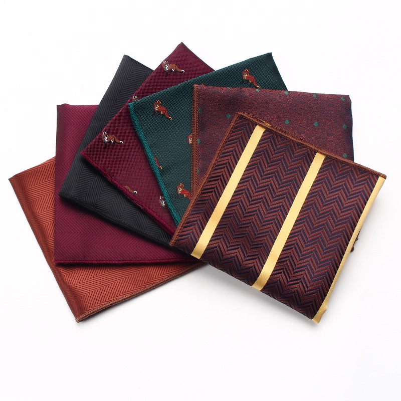 Khăn Tay Lụa Polyester Hình Vuông Phong Cách Retro Thời Trang Cho Nam