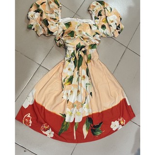 Đầm babydoll lụa in hoa xuất xịn