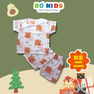 Bộ cotton giấy cộc tay cho bé trai bé gái từ 6-15kg DOBO003