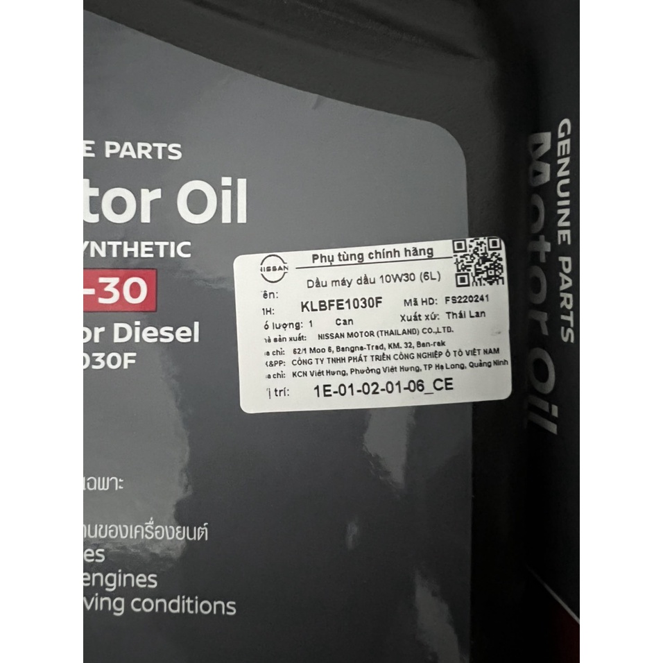 NHỚT MÁY DẦU CAO CẤP NISSAN - KLBFE1030F