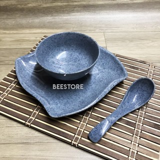 Chén đựng cơm,chè nhựa Melamine vân đá xanh