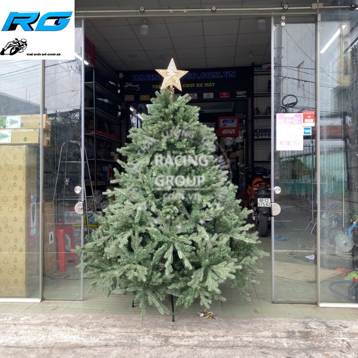 Cây Thông Noel PE Xanh Cây Thông Tự Động Cao 1m8 Tặng Kèm 1 Ngôi Sao Xi Bóng Trang Trí Giáng Sinh Hàng Việt Nam cao cấp