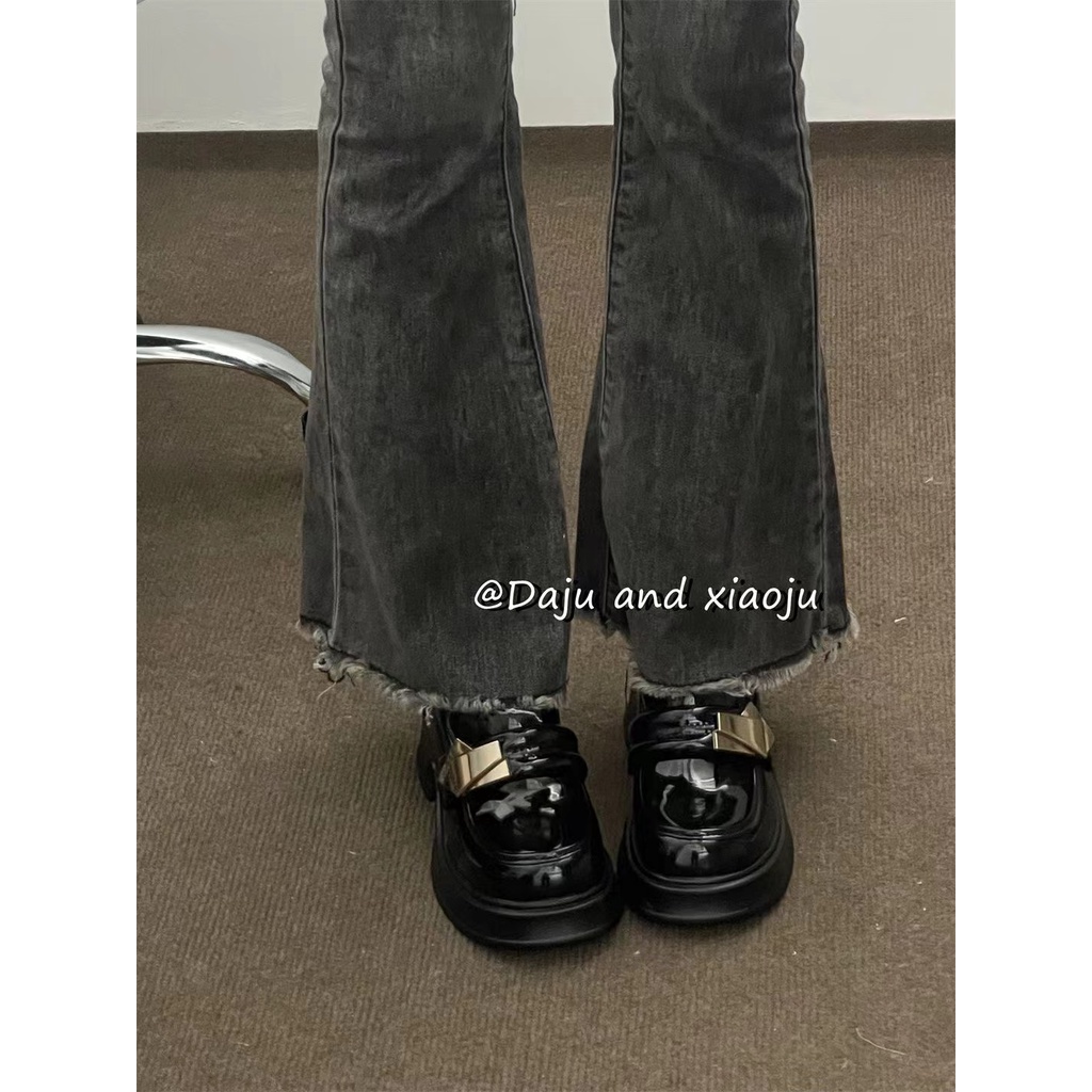 Giày Lười Da Đế Dày 5CM Thời Trang 2022 Dành Cho Nữ