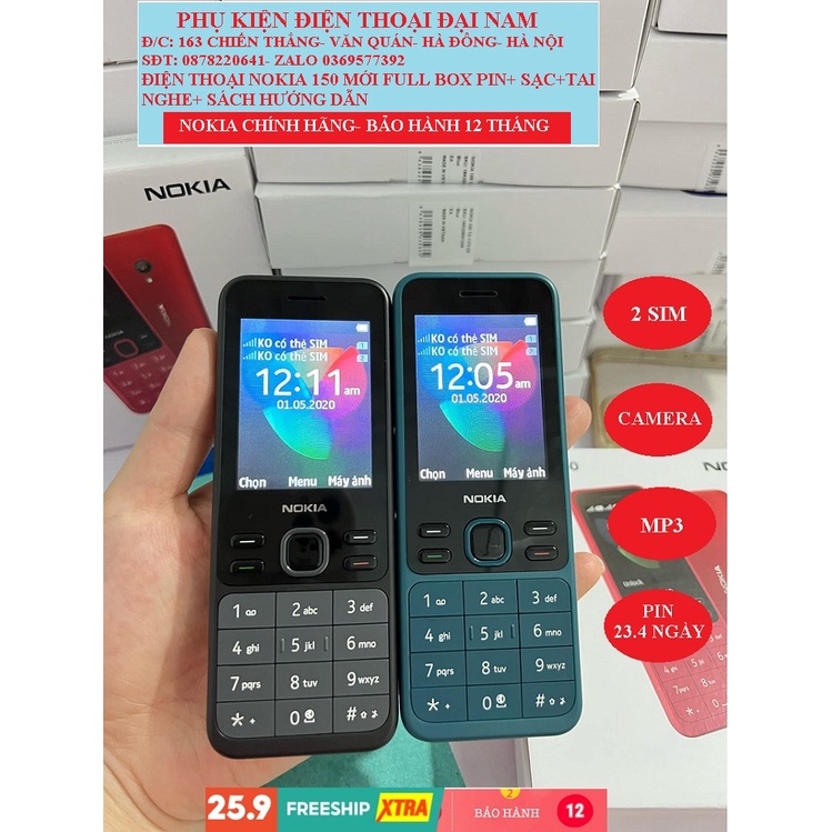 ĐIỆN THOẠI NOKIA 150 - 2020 CHÍNH HÃNG- FULL BOX- BẢO HÀNH 12 THÁNG- ĐIỆN THOẠI NOKIA