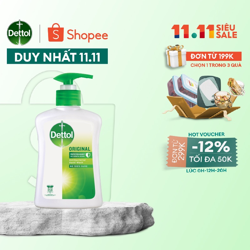 Nước rửa tay diệt khuẩn Dettol - Chai 250g