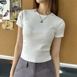 JANET STUDIO • Áo thun gân cổ tròn (2 màu)