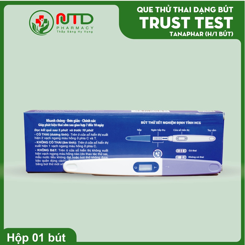 Que thử thai dạng bút Trust test và Eva Test