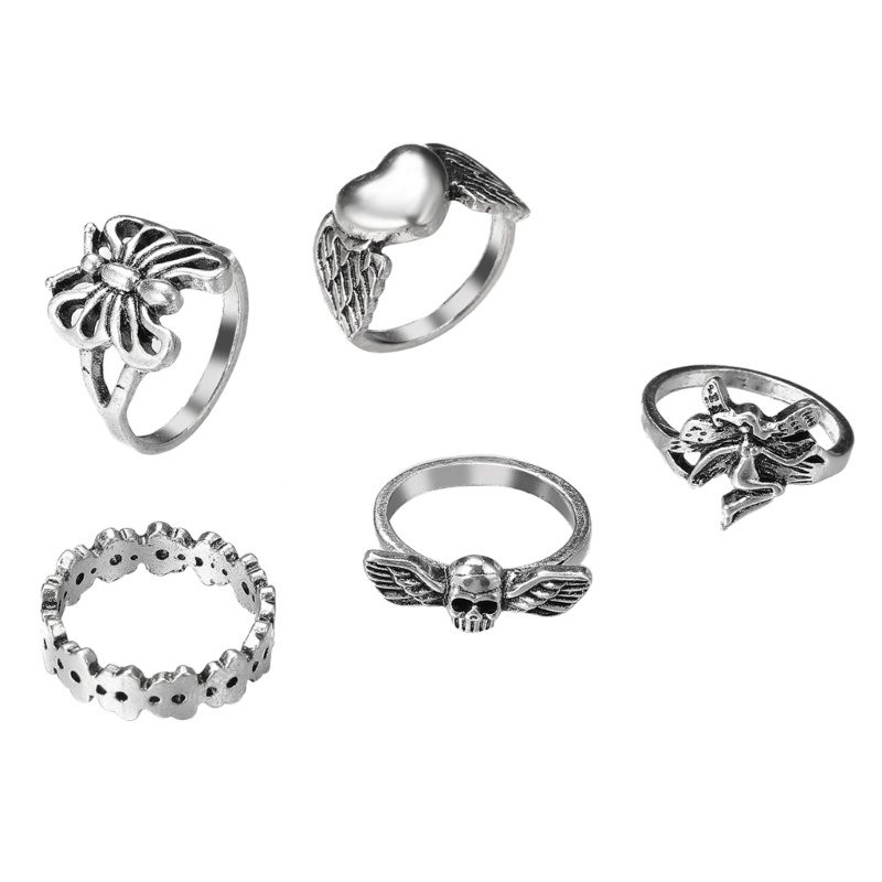 Set 5 Nhẫn Đeo Khớp Ngón Tay Kim Loại Thời Trang Nữ