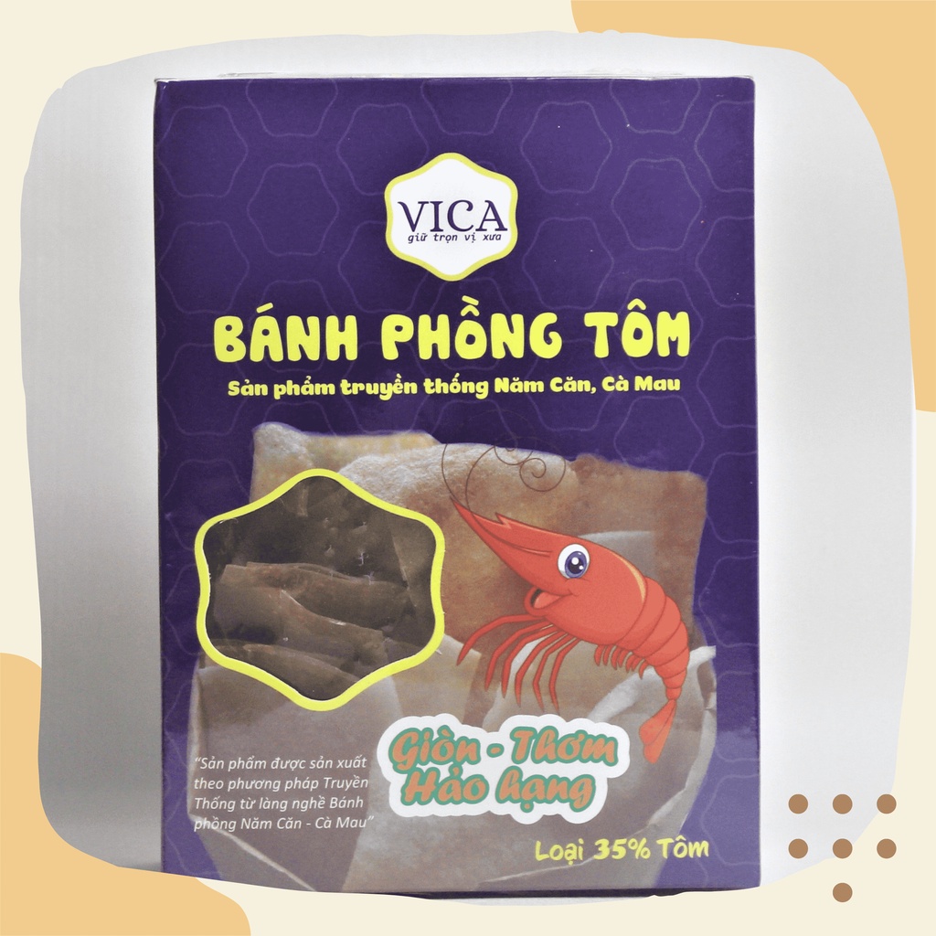 Bánh Phồng Tôm Hộp 300g Màu Tím Than Đặc Sản Năm Căn Cà Mau Giòn Xốp Thơm Ngậy Không Lẫn Tạp Chất