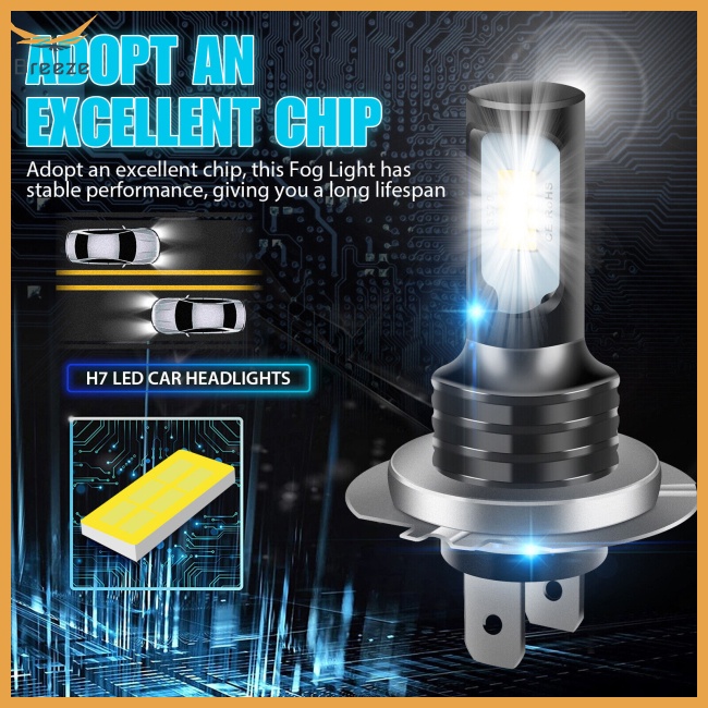 Bộ 4 Bóng Đèn Led H7 6000k Ip67 Ánh Sáng Trắng Siêu Sáng Chống Thấm Nước
