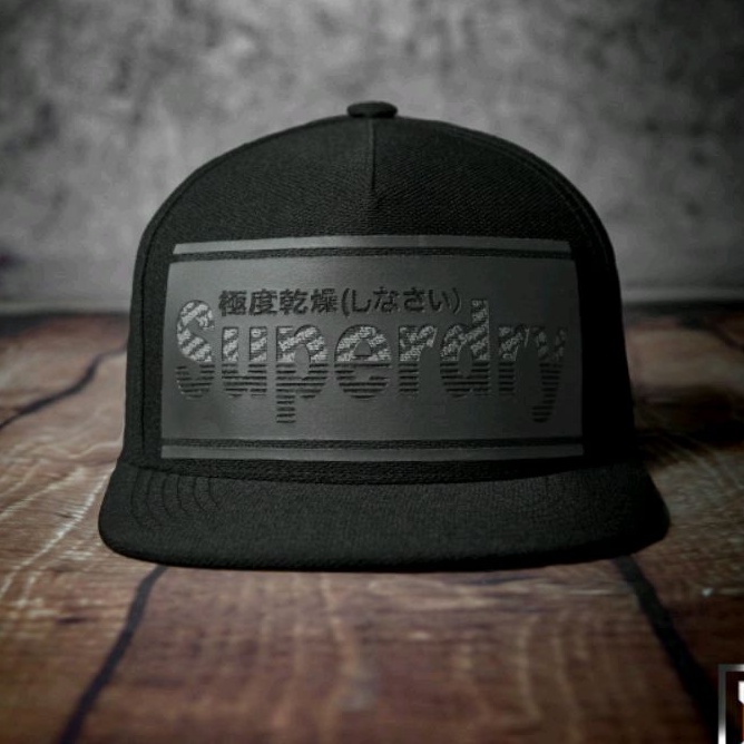 Nón snapback SU PER DRY chất vải cotton nhập Hàn Quốc, nón kết Unissex màu đen logo in 3D nổi , xịn mịn