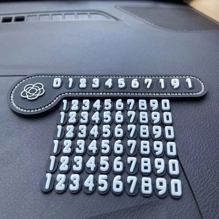 Bảng gắn số điện thoại dán taplo đính đá hình hoa trà