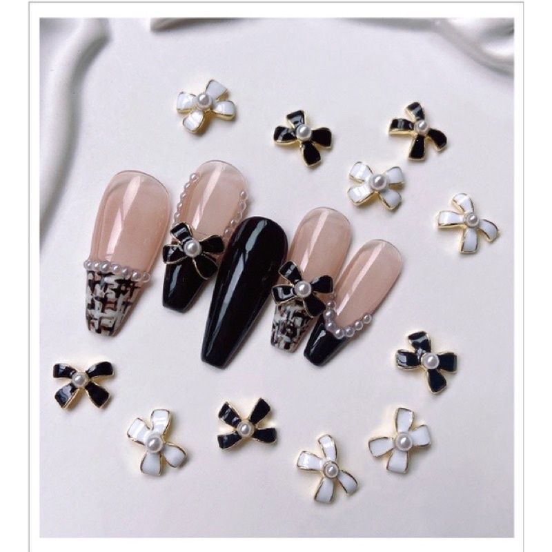 Set 10 charm nơ trang trí móng