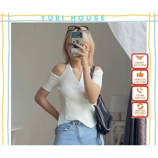 Áo thun ôm, đắp chéo ngực, tay ngắn, Y21