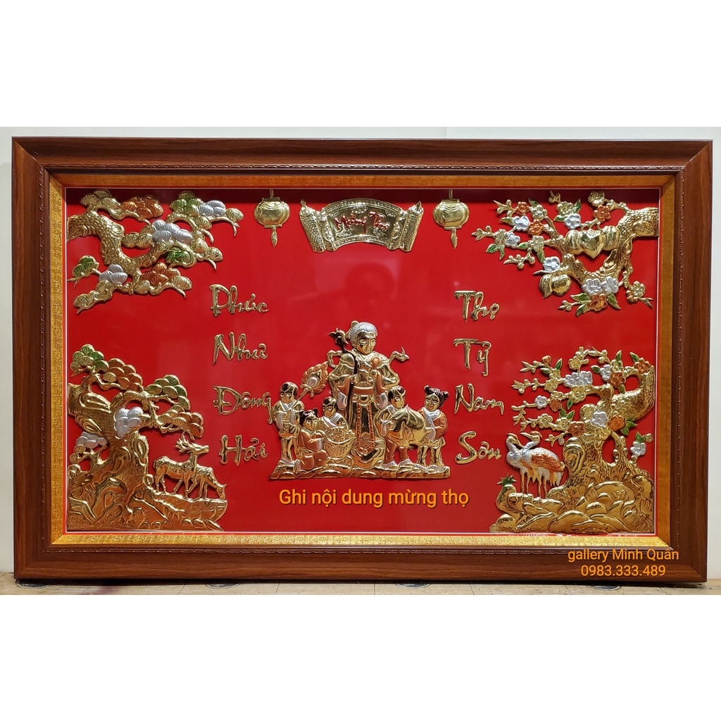 TRANH ĐỒNG MỪNG THỌ BỐ -MẸ - ÔNG - BÀ - CỤ (KT 70*110CM)