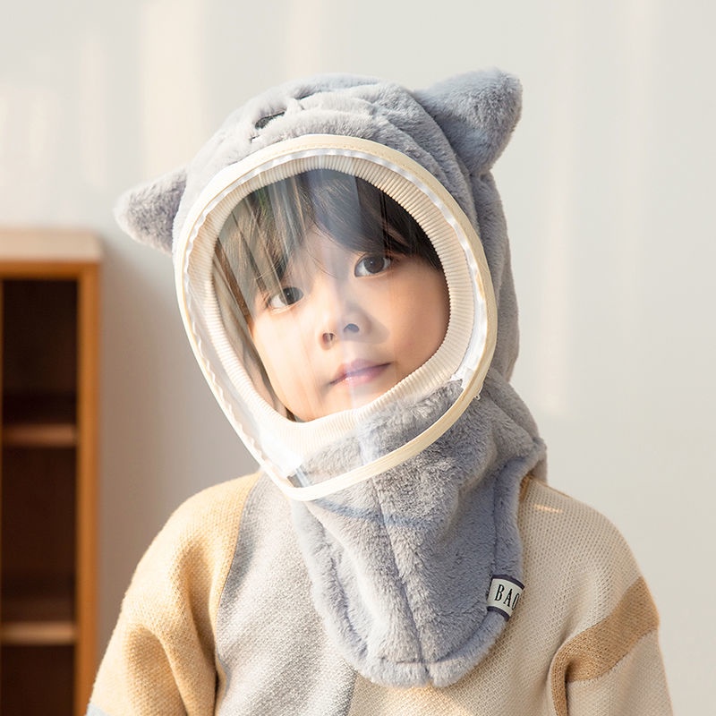 Mũ ấm dễ thương mặt nạ chắn gió trẻ em