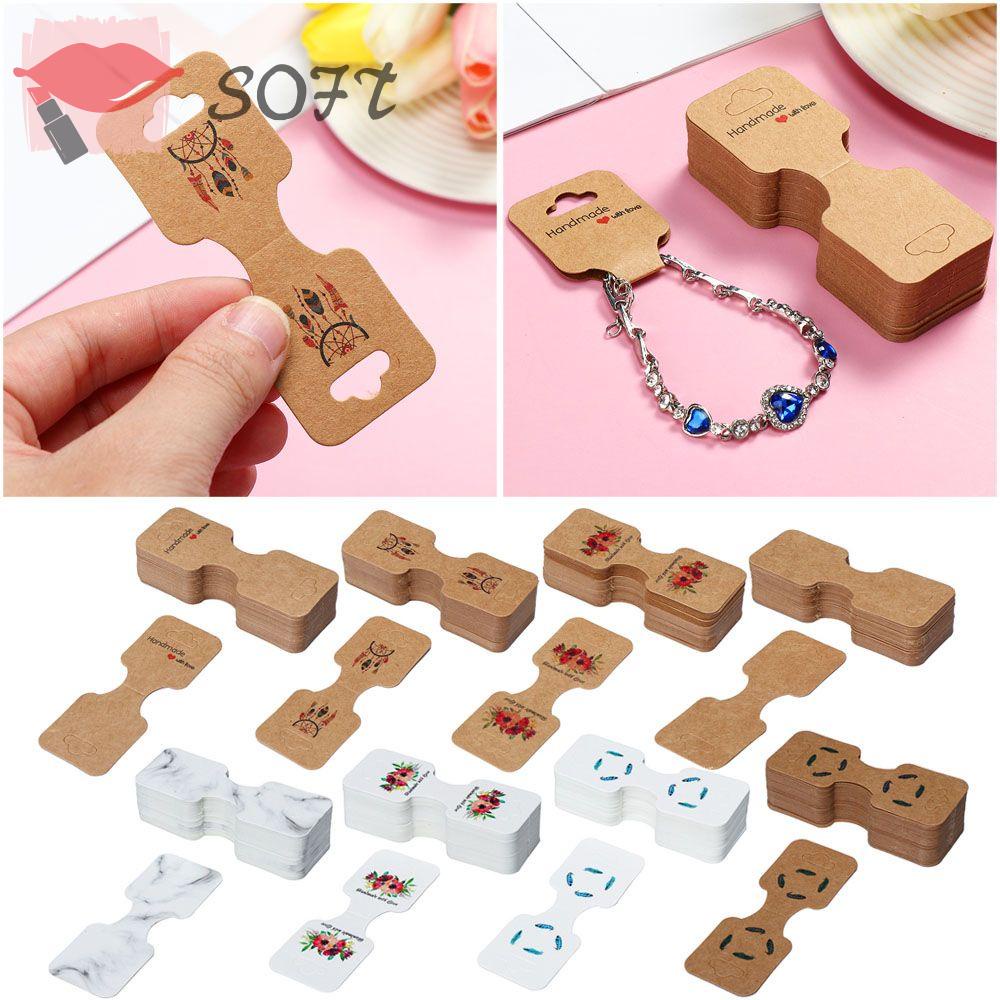 Set 50 Thẻ Giấy 9x3.5cm Trưng Bày Trang Sức / Vòng cổ / Vòng Đeo Tay Diy
