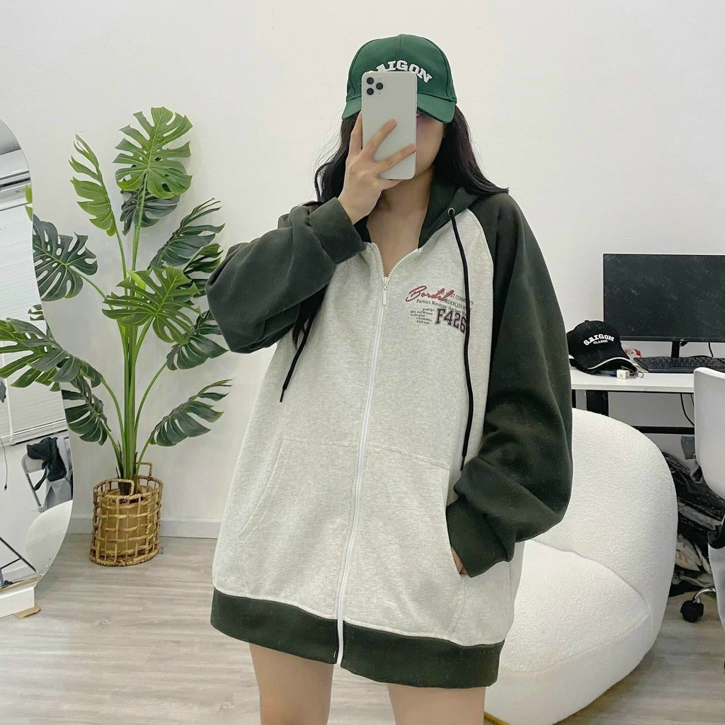 Áo khoác nỉ SAM CLO nam nữ hoodie khóa kéo có mũ tay dài thu đông freesize dáng unisex BORDLE ĐỎ F426