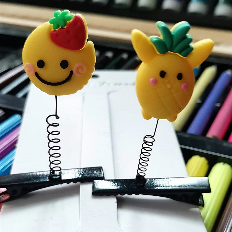 Set 10 Kẹp Tóc Lò Xo Bằng Cao Su Mềm Hình Hoạt Hình Dễ Thương Cho Bé Gái