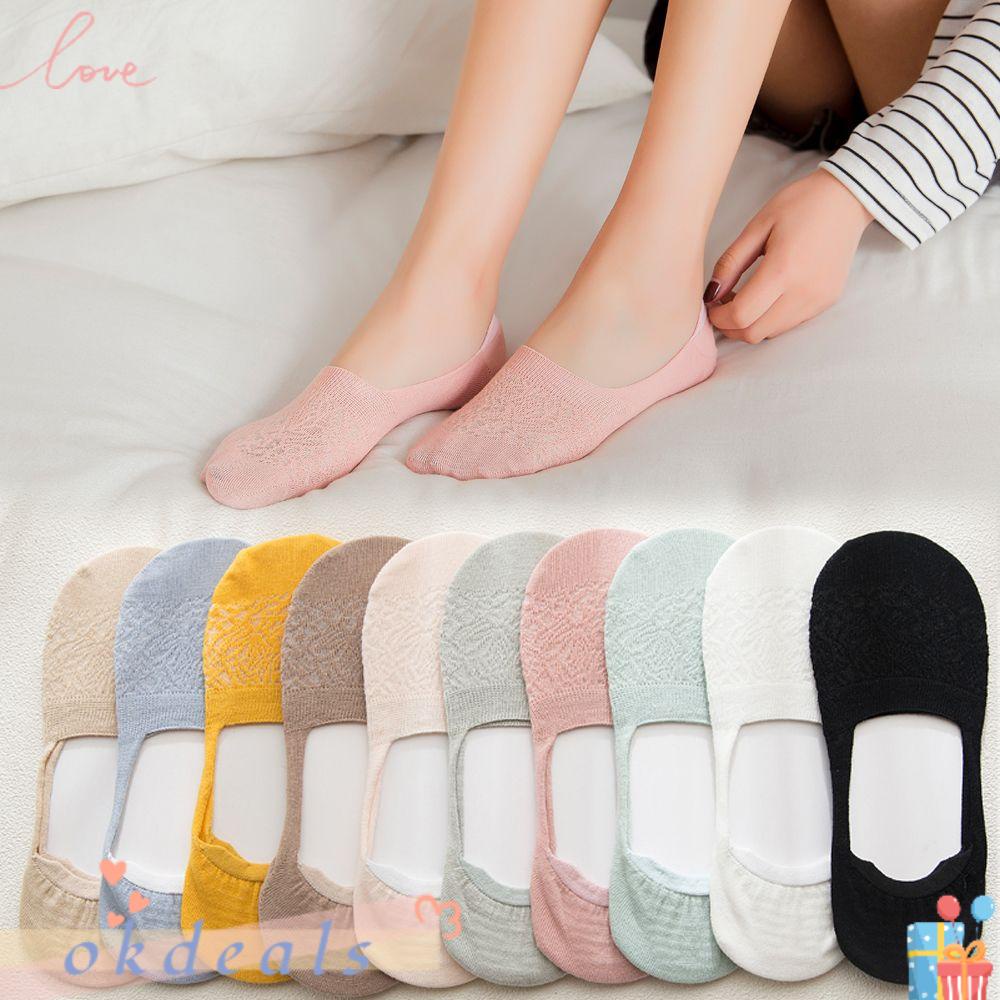 Đôi Vớ Thuyền Bằng Vải Cotton Cổ Thấp Thời Trang Đơn Giản