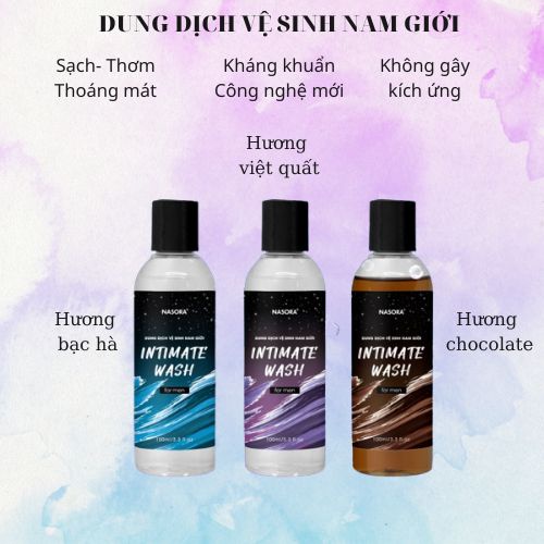 Dung dịch vệ sinh nam giới Nasora thơm mát mạnh mẽ khử mùi cơ thể chai