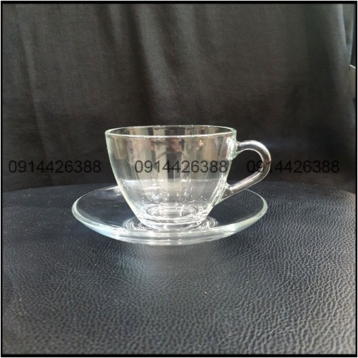 Bộ 6 Cốc thủy tinh có quai uống trà nóng kèm đĩa kê chính hãng ThaiLan UG 343 UG 310 UG 325